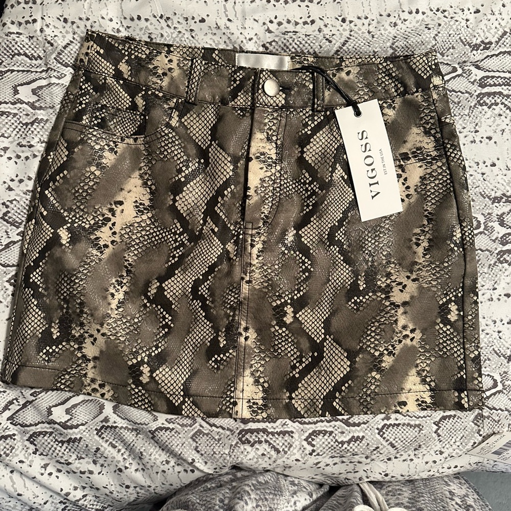 Vigoss Brown Tan Mini Skirt Night Out
